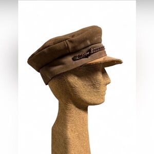 Brixton Kayla Hat brown and tan suede/leather size small